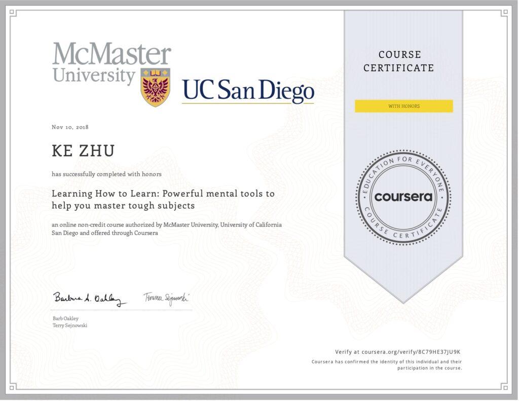 Certificate Learning How To Learn