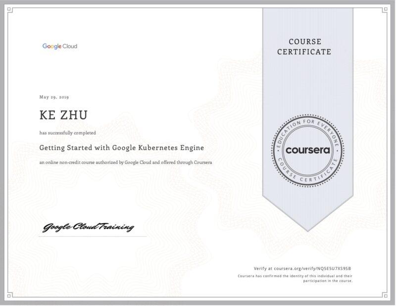 Certificate Google Kubernetes Engine