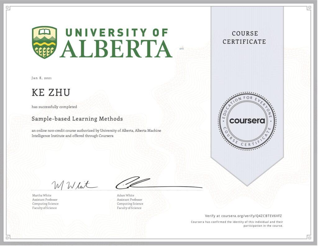 Certificate Sample-based Learning Methods