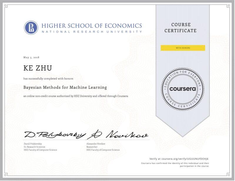 Certificate Bayesian Methods for Machine Learning