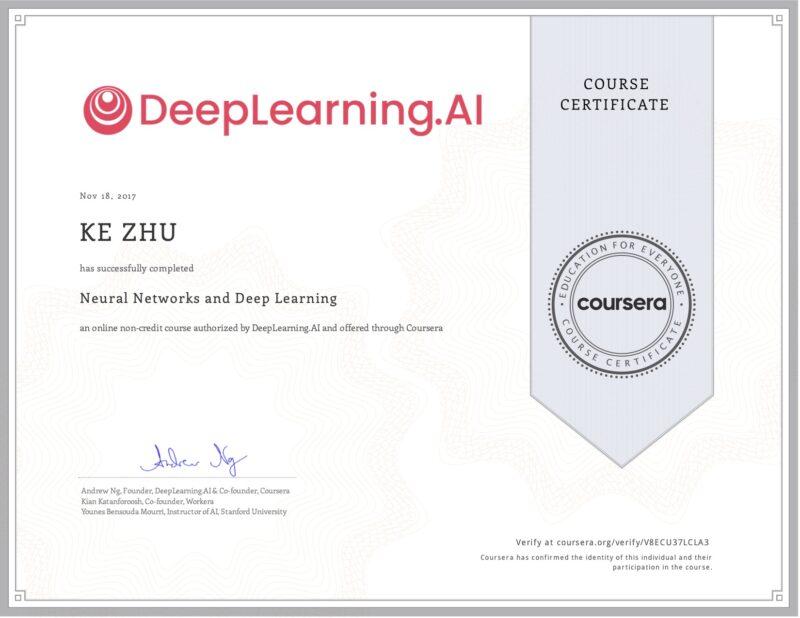 Certificate Neural Networks and Deep Learning