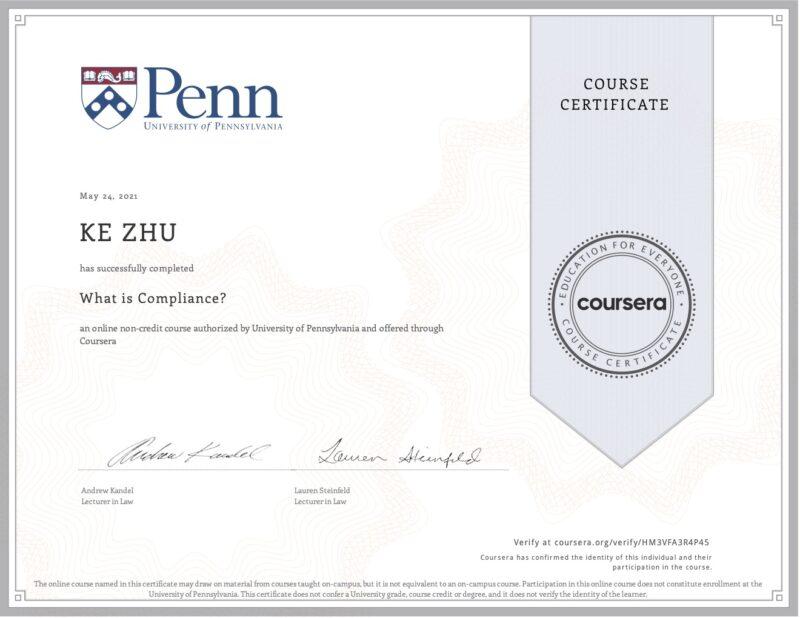 Certificate What is Compliance