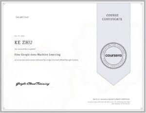 Certificate How Google does Machine Learning