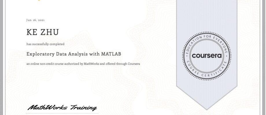 Certificate Exploratory Data Analysis with MATLAB