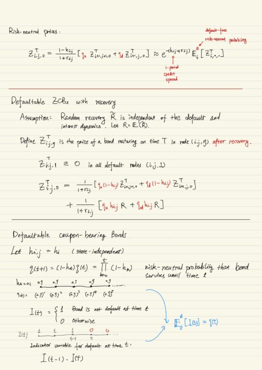 Defaultable ZCBs with recovery,  Defaultable coupon-bearing bonds