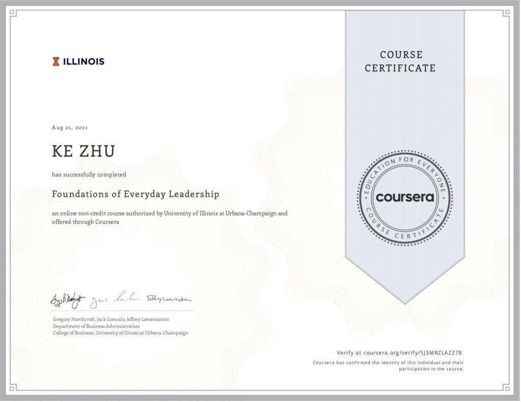 Certificate Foundations of Everyday Leadership