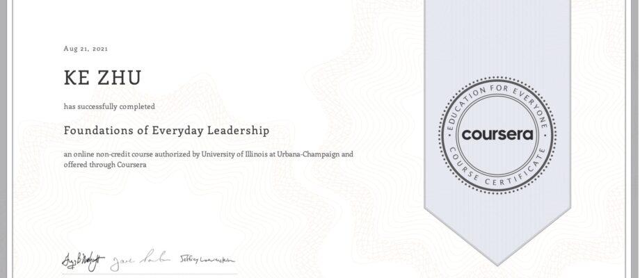 Certificate Foundations of Everyday Leadership