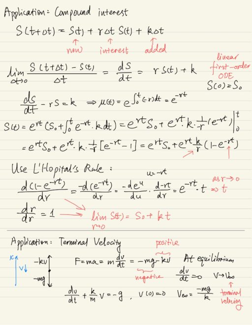 Application: compound interest. Application: terminal velocity.