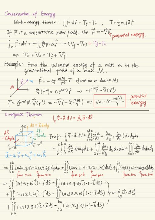 Conservation of energy, Divergence theorem