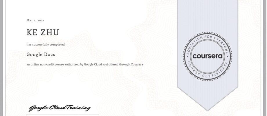 Certificate Google Docs