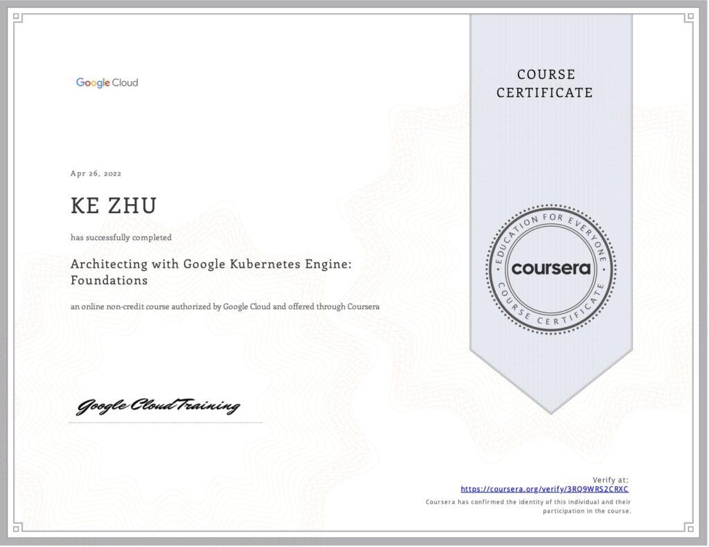 Certificate Architecting with Google Kubernetes Engine: Foundations