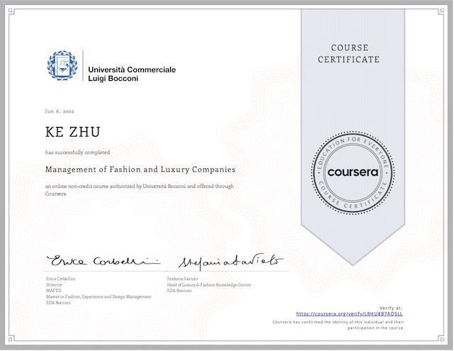 Certificate Management of Fashion and Luxury Companies