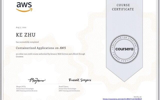 Certificate Containerized Applications on AWS