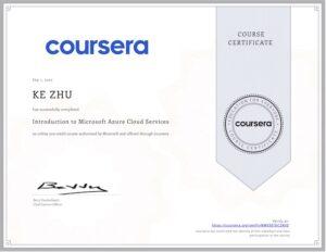 Certificate Introduction to Microsoft Azure Cloud Services
