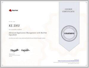 Certificate Advanced Application Management with Red Hat OpenShift