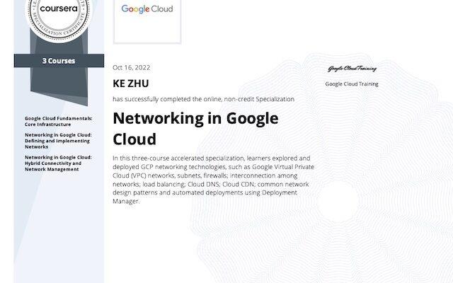 Certificate Networking in Google Cloud