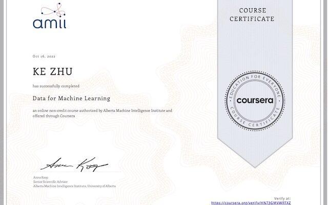 Certificate Data for Machine Learning