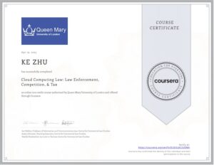 Certificate Cloud Computing Law: Law Enforcement, Competition, & Tax