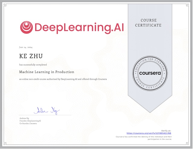 Certificate Machine Learning in Production